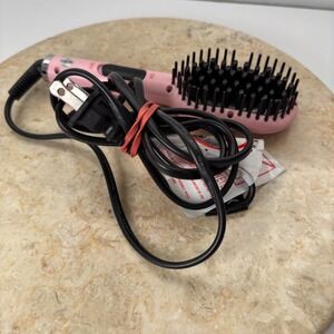 Eva NYC Pink Heart
 Hair Straightener Brush Travel Mini